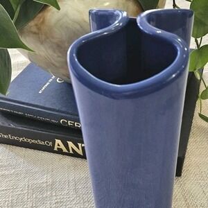 Dansk Cobalt Blue Modernist Sculptural Double Mouth Vase